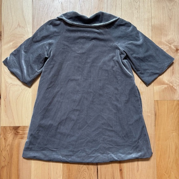 NEW Vignette Jane Girls Silver Gray Velvet Coat with Peter Pan Collar - Picture 8 of 11